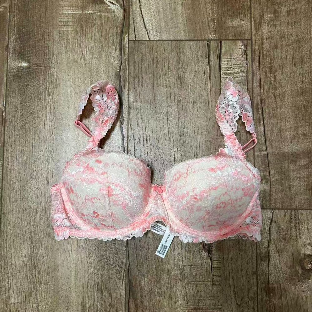 PINK Wink Push-Up Balconette Bra 36B Pink Lace Victoria’s Secret